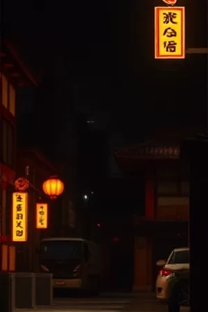 《零点便利店》竖版海报，深夜便利店冷柜灯带