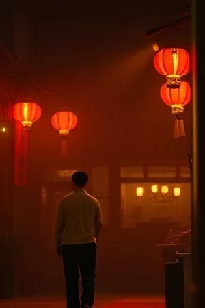 《深夜校对员》竖版海报，台灯下摊开的字幕稿纸